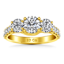 Three Stone Diamond Engagement Ring Victoria 14K Yellow Gold