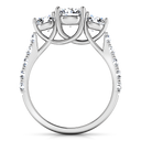 Round Diamond Three Stone Engagement Ring Victoria 14K White Gold