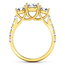 Three Stone Diamond Engagement Ring Victoria 14K Yellow Gold