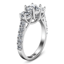 Round Diamond Three Stone Engagement Ring Victoria 14K White Gold