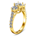 Three Stone Diamond Engagement Ring Victoria 14K Yellow Gold