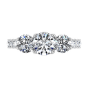 Round Diamond Three Stone Engagement Ring Victoria 14K White Gold