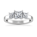 Three Stone Princess Cut Diamond Engagement Ring Alana 14K White Gold