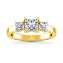 Three Stone Diamond Engagement Ring Alana 14K Yellow Gold