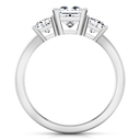 Three Stone Princess Cut Diamond Engagement Ring Alana 14K White Gold