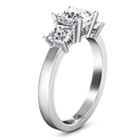 Three Stone Princess Cut Diamond Engagement Ring Alana 14K White Gold
