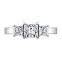 Three Stone Princess Cut Diamond Engagement Ring Alana 14K White Gold