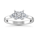 Three Stone Princess Cut Diamond Engagement Ring Simone 14K White Gold