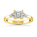 Three Stone Diamond Engagement Ring Simone 14K Yellow Gold