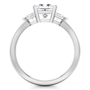 Three Stone Princess Cut Diamond Engagement Ring Simone 14K White Gold