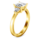 Three Stone Diamond Engagement Ring Simone 14K Yellow Gold