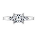 Three Stone Princess Cut Diamond Engagement Ring Simone 14K White Gold