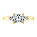 Three Stone Diamond Engagement Ring Simone 14K Yellow Gold