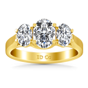 Three Stone Diamond Engagement Ring Arabella 14K Yellow Gold