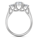 Three Stone Oval Diamond Engagement Ring Arabella 14K White Gold