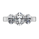 Three Stone Oval Diamond Engagement Ring Arabella 14K White Gold