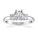 Round Diamond Three Stone Engagement Ring Talia 14K White Gold