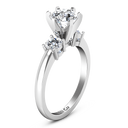 Round Diamond Three Stone Engagement Ring Talia 14K White Gold