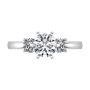 Round Diamond Three Stone Engagement Ring Talia 14K White Gold