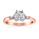Three Stone Diamond EngagementRing Miranda Trilliant 14K Rose Gold