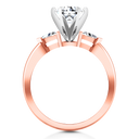 Three Stone Diamond EngagementRing Miranda Trilliant 14K Rose Gold