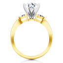 Three Stone Diamond Engagement Ring Miranda Trilliant 14K Yellow Gold