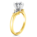 Three Stone Diamond Engagement Ring Miranda Trilliant 14K Yellow Gold