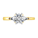 Three Stone Diamond Engagement Ring Miranda Trilliant 14K Yellow Gold