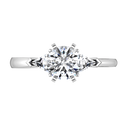 Round Diamond Three Stone Engagement Ring Miranda Trilliant 14K White Gold
