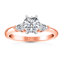 Three Stone Diamond EngagementRing Eliza Pear Shape 14K Rose Gold