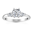 Three Stone Engagement Ring Eliza Pear Diamond 14K White Gold