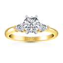 Three Stone Diamond Engagement Ring Eliza Pear Shape 14K Yellow Gold
