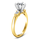 Three Stone Diamond Engagement Ring Eliza Pear Shape 14K Yellow Gold