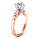 Three Stone Diamond EngagementRing Eliza Pear Shape 14K Rose Gold