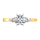 Three Stone Diamond Engagement Ring Eliza Pear Shape 14K Yellow Gold