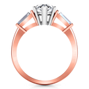 Three Stone Diamond EngagementRing Tapered Baguette 14K Rose Gold