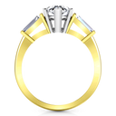 Three Stone Diamond Engagement Ring Tapered Baguette 14K Yellow Gold