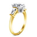 Three Stone Diamond Engagement Ring Tapered Baguette 14K Yellow Gold