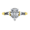 Three Stone Diamond Engagement Ring Tapered Baguette 14K Yellow Gold