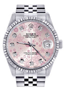Womens Rolex Datejust Watch 16200  | 36Mm | Pink Texture Dial | Fluted Bezel | Jubilee Band