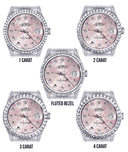 Diamond Mens Rolex Datejust Watch 16200 | 36MM | Pink Flower Diamond Dial | Jubilee Band