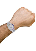 Diamond Gold Rolex Watch For Men 16200 | 36Mm | Rainbow Sapphire Bezel | Rainbow Arabic Numeral Dial | Jubilee Band