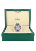 Diamond Gold Rolex Watch For Men 16200 | 36Mm | Rainbow Sapphire Bezel | Rainbow Roman Numeral Dial | Jubilee Band