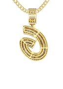 14K Yellow Gold Letter "G" Baguette Diamond Necklace | 2.4 Carats