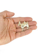 10K Yellow Gold Franco Chain & Gold Goat Pendant | Appx. 14.1 Grams