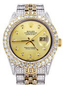 Iced Out Rolex Datejust 36 MM | Two Tone | 10 Carats of Diamonds | Gold Diamond Dial