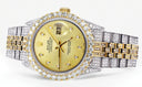 Iced Out Rolex Datejust 36 MM | Two Tone | 10 Carats of Diamonds | Gold Diamond Dial