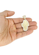 10K Yellow Gold Rope Chain & Cz Nugget Pendant | Appx. 17.2 Grams