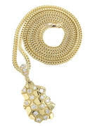 10K Yellow Gold Franco Chain & Cz Nugget Pendant | Appx. 19.4 Grams