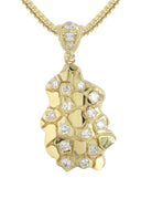 10K Yellow Gold Franco Chain & Cz Nugget Pendant | Appx. 19.4 Grams